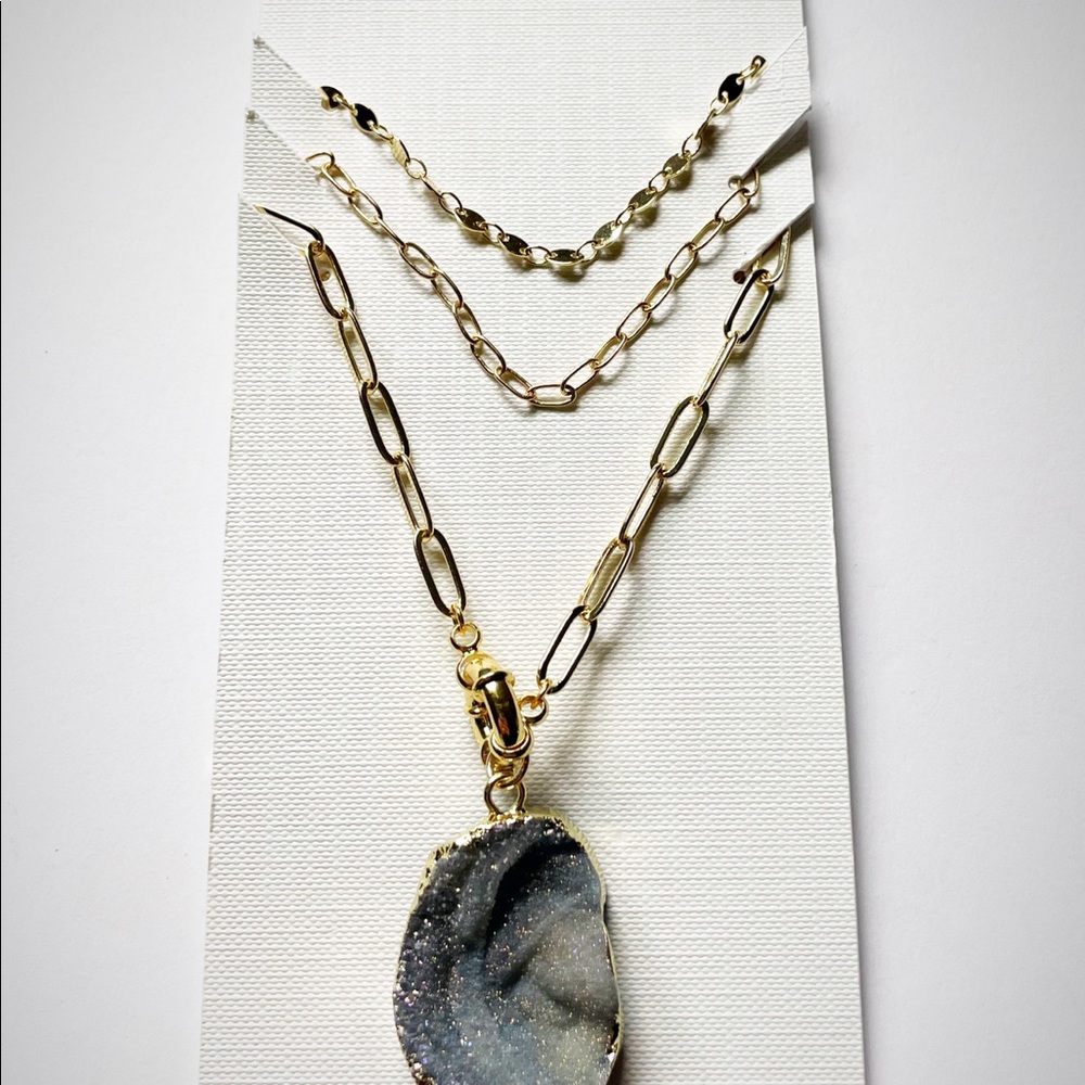 Brand new genuine stone reversible necklace
